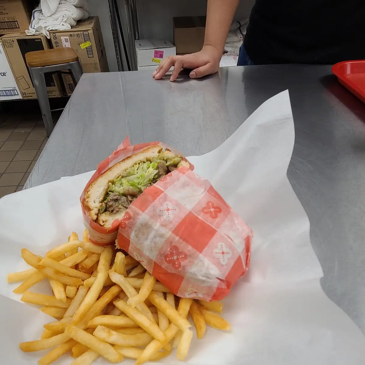 Torta Carne Asada & French Fries