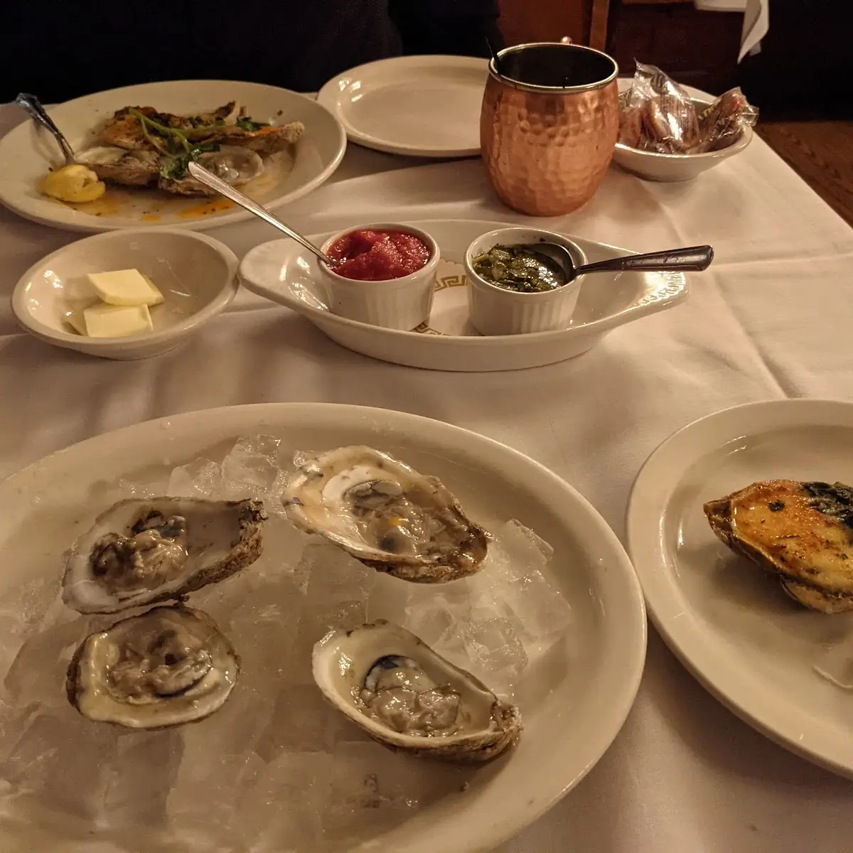 Oysters on the Half Shell and Oysters Rockefeller