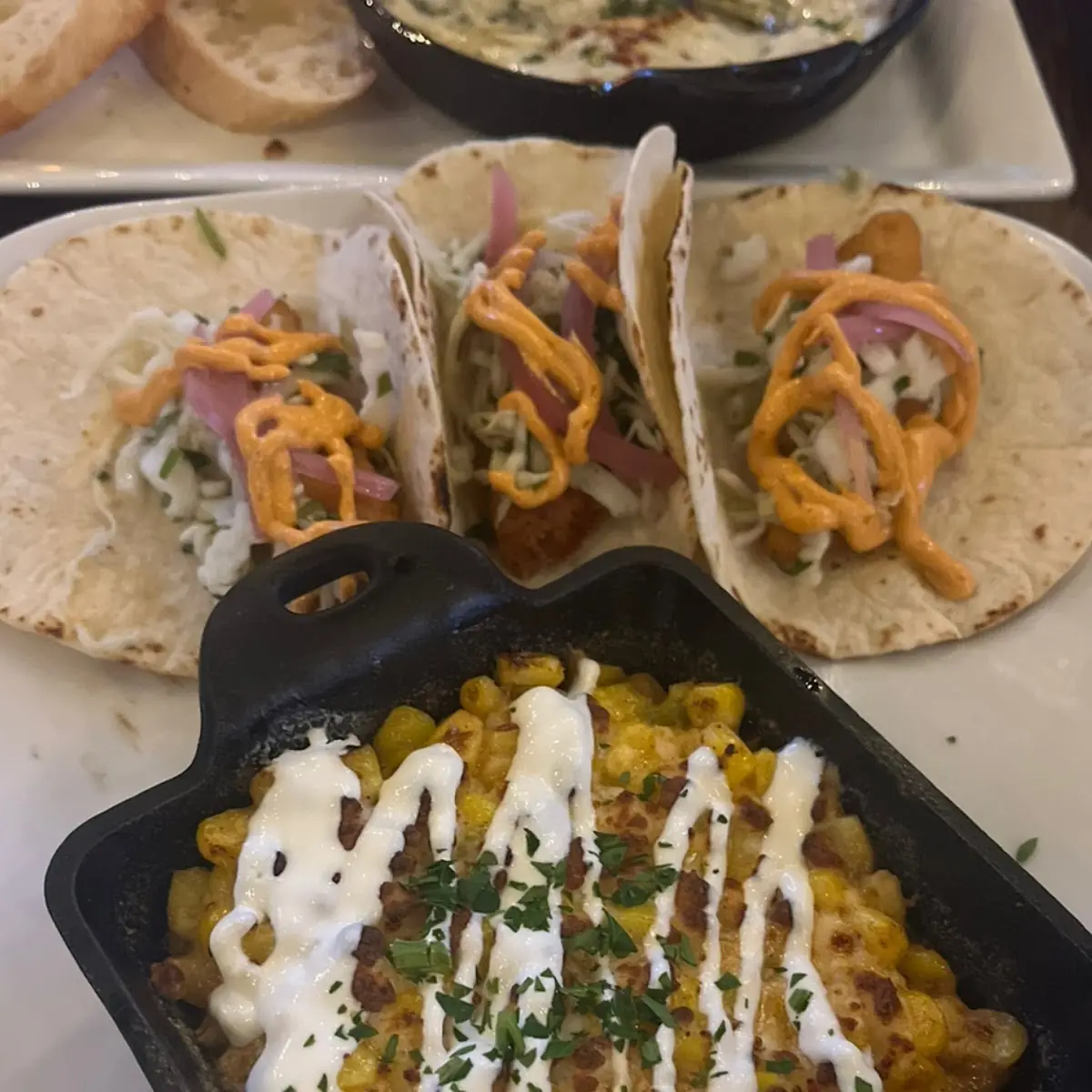 Fish Tacos & Elote