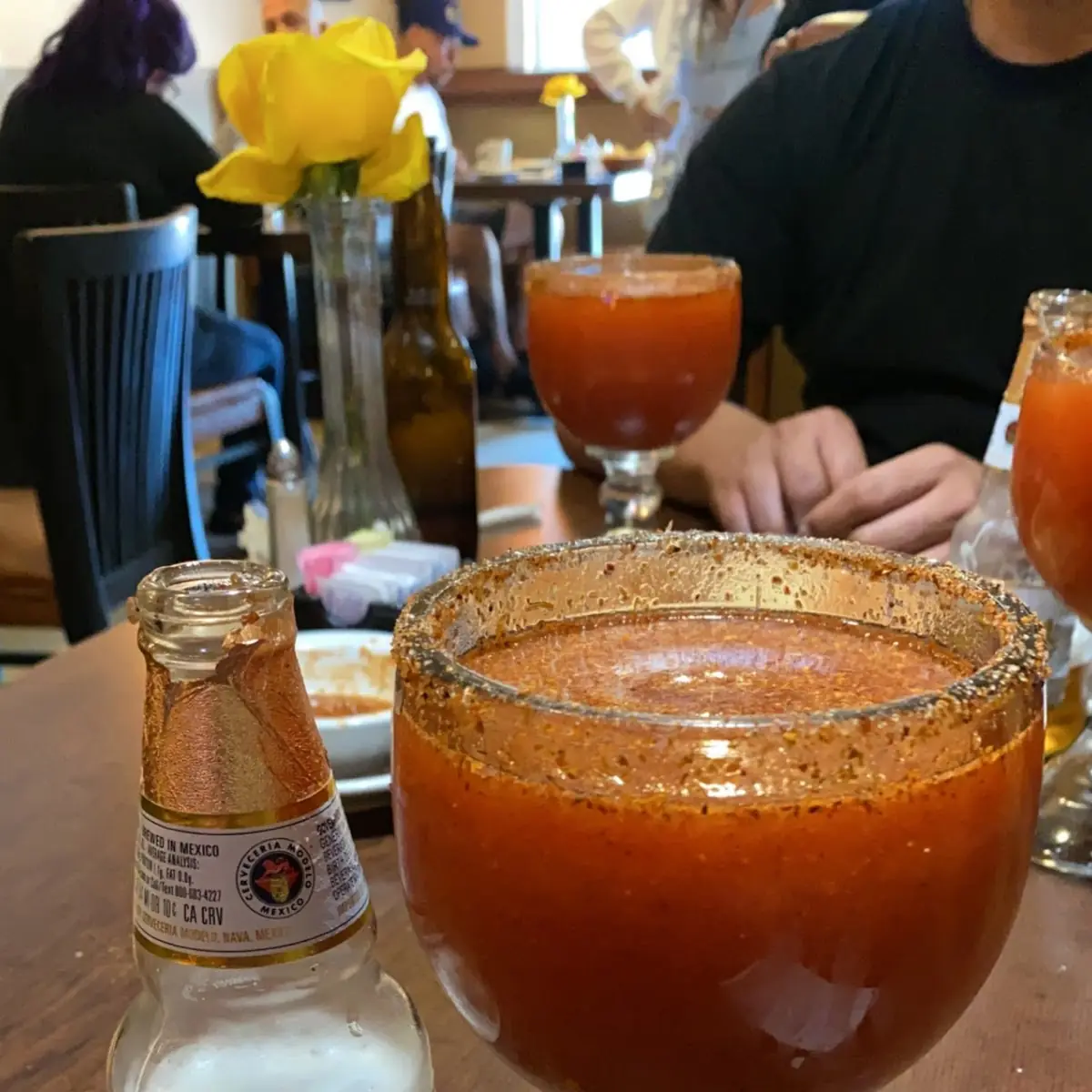 Michelada with Modelo Beer and Lime