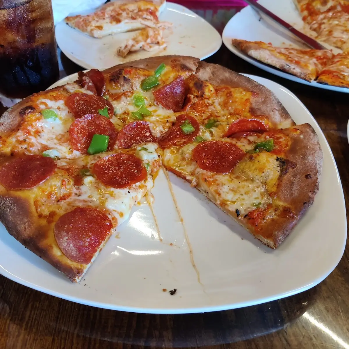 Pepperoni Pizza with Green Pepper