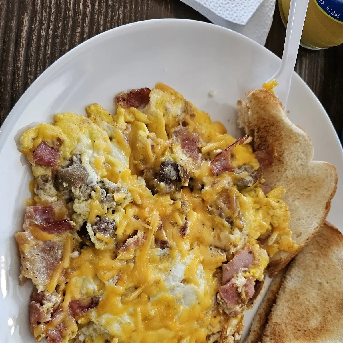 Ham Bacon Sausage & Cheese Omelet