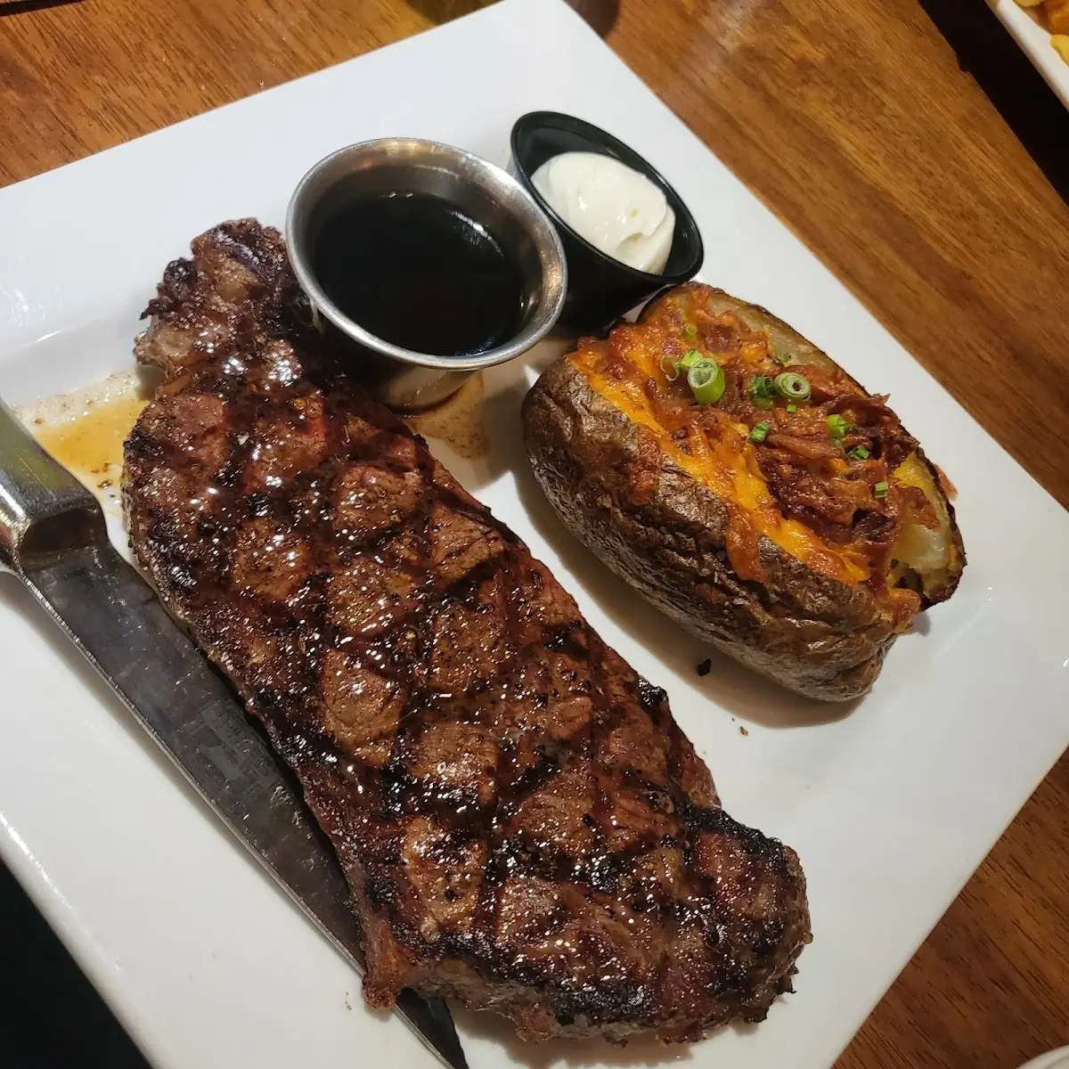 New York Strip with Loaded Baked Potato