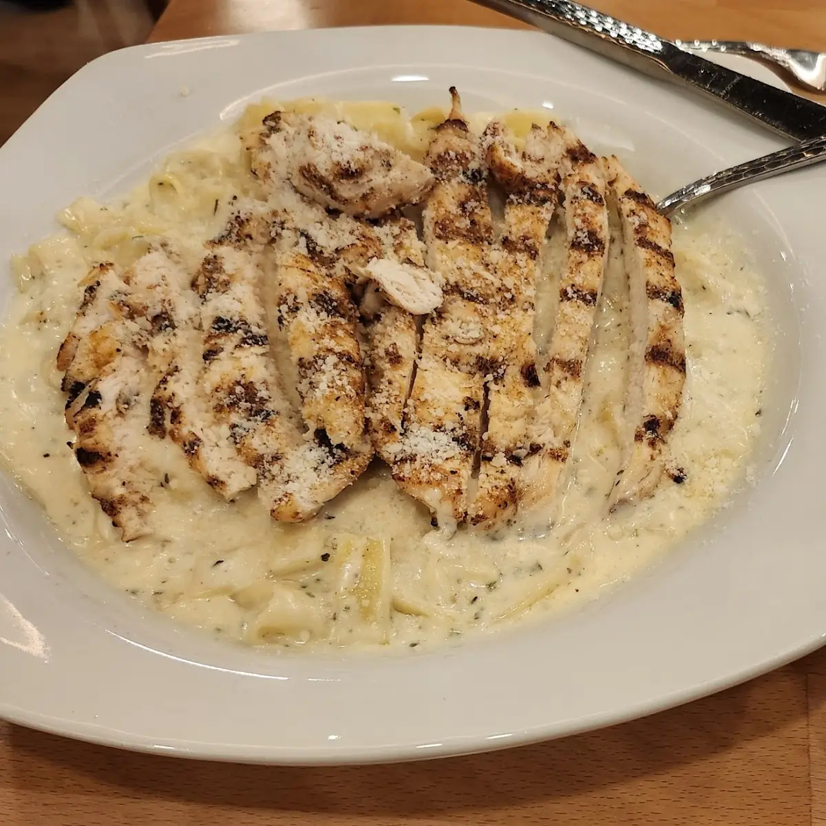 Grilled Chicken Fettuccine Alfredo