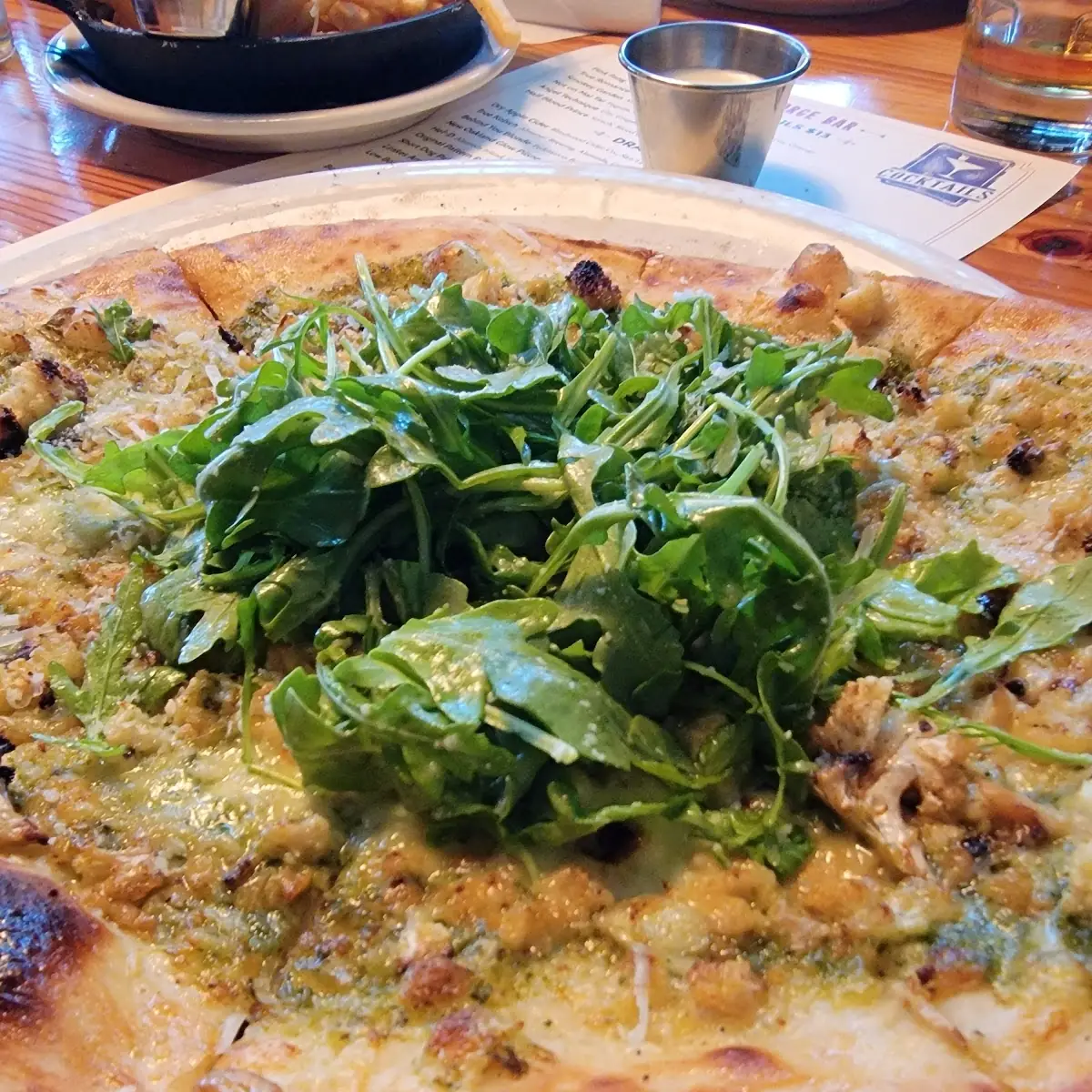 Cauliflower Arugula Pizza Capricciosa