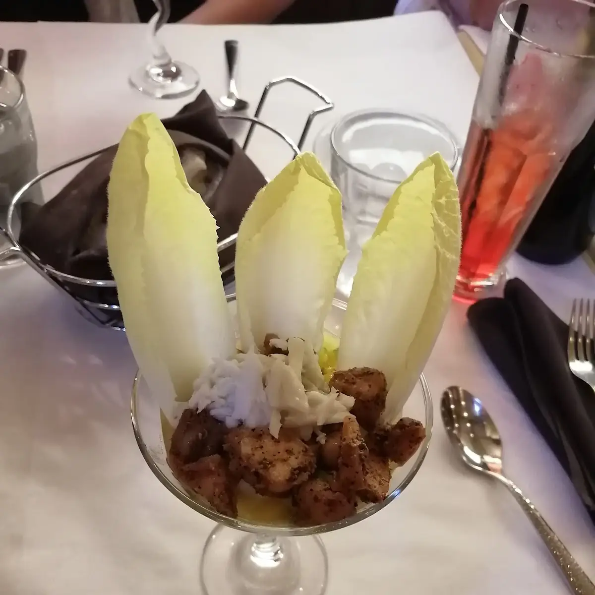 Mascarpone Stuffed Poached Pear Salad