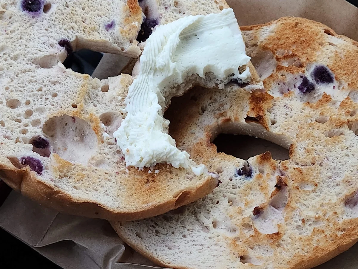 Blueberry Bagel and Cream Cheese