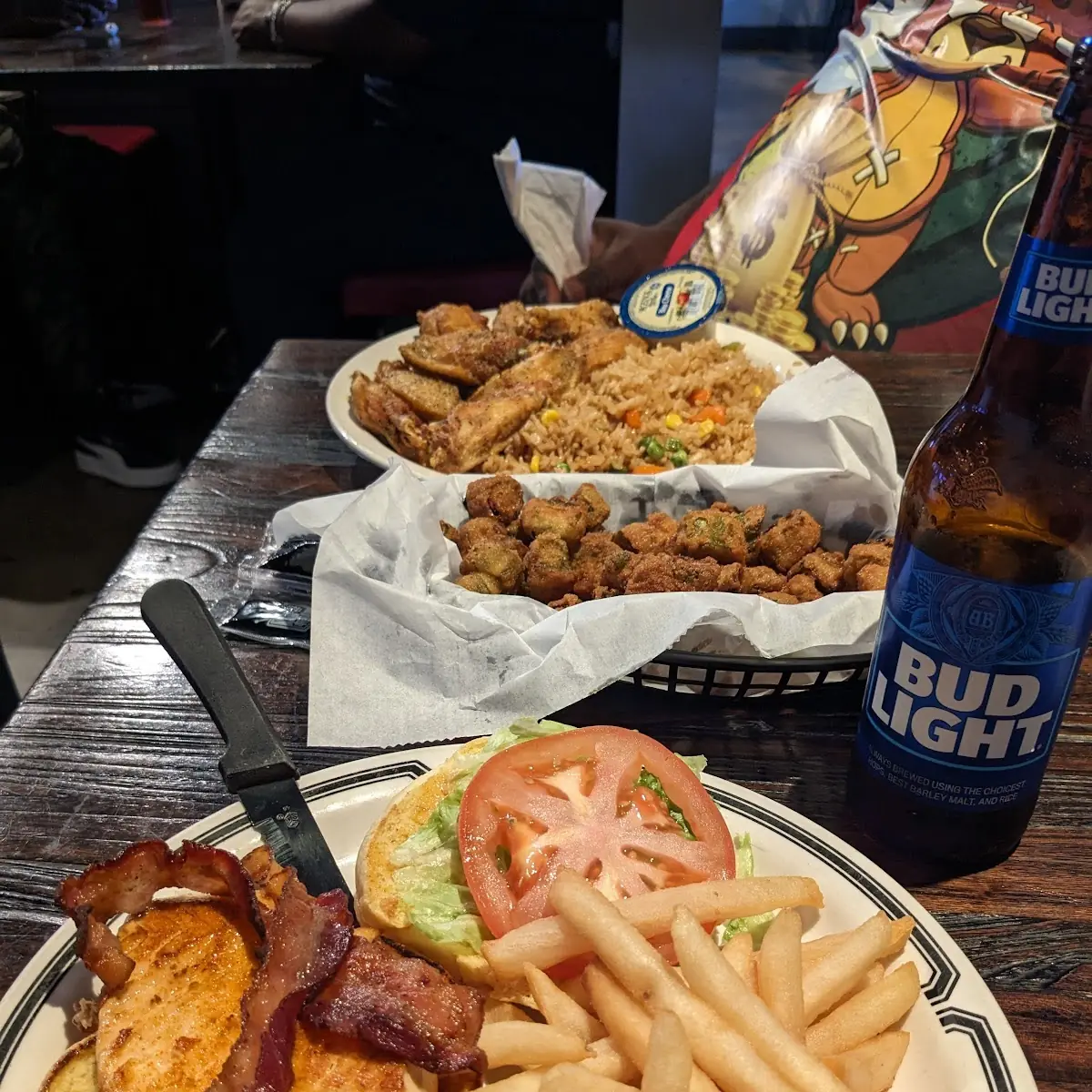 Salmon and Bacon Burger