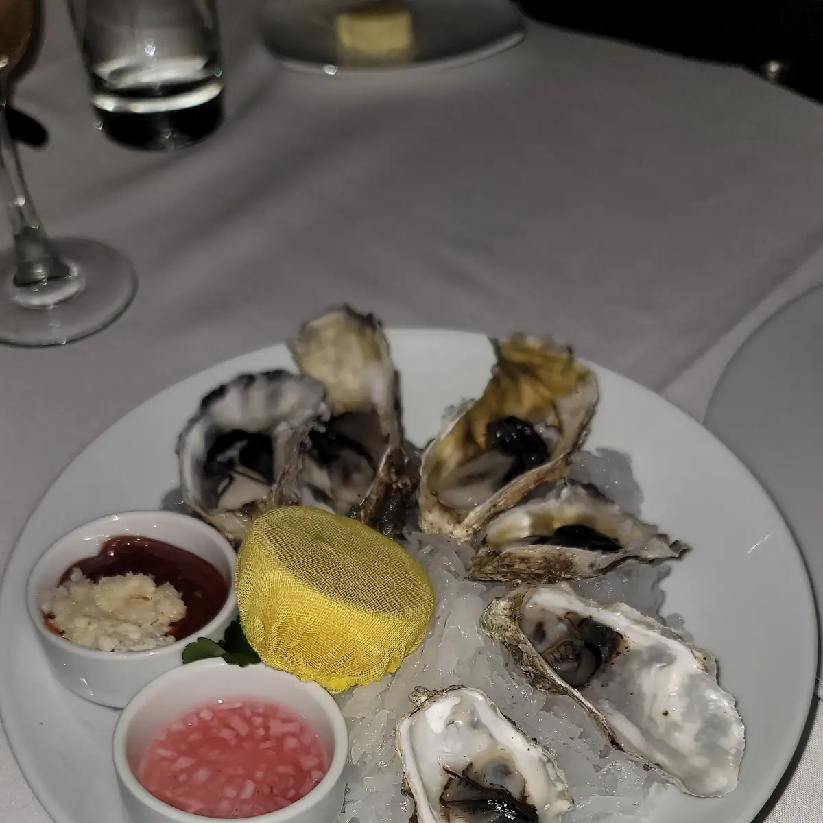 Oysters with Cocktail Sauce Horseradish