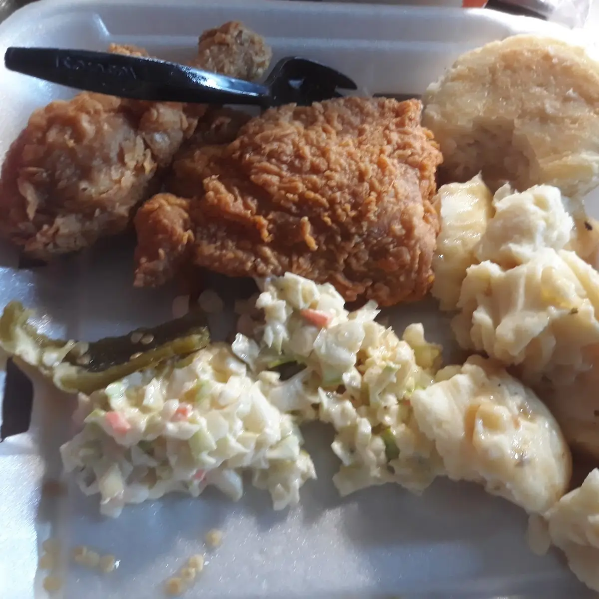 Chicken Biscuit and Coleslaw