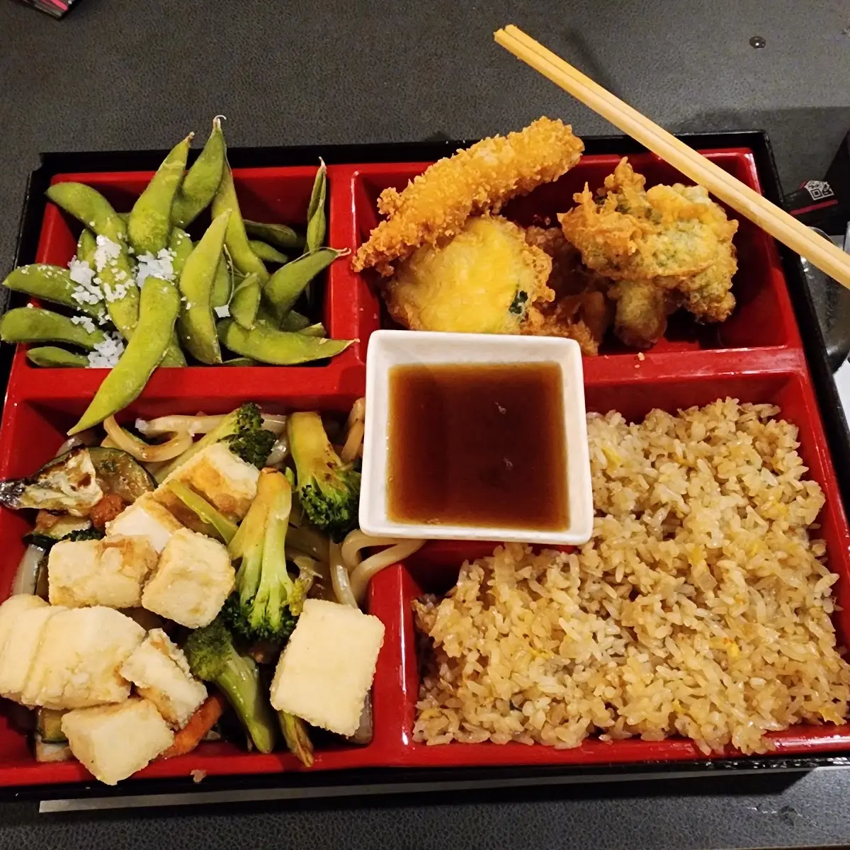 Chicken Bento Box with Tempura