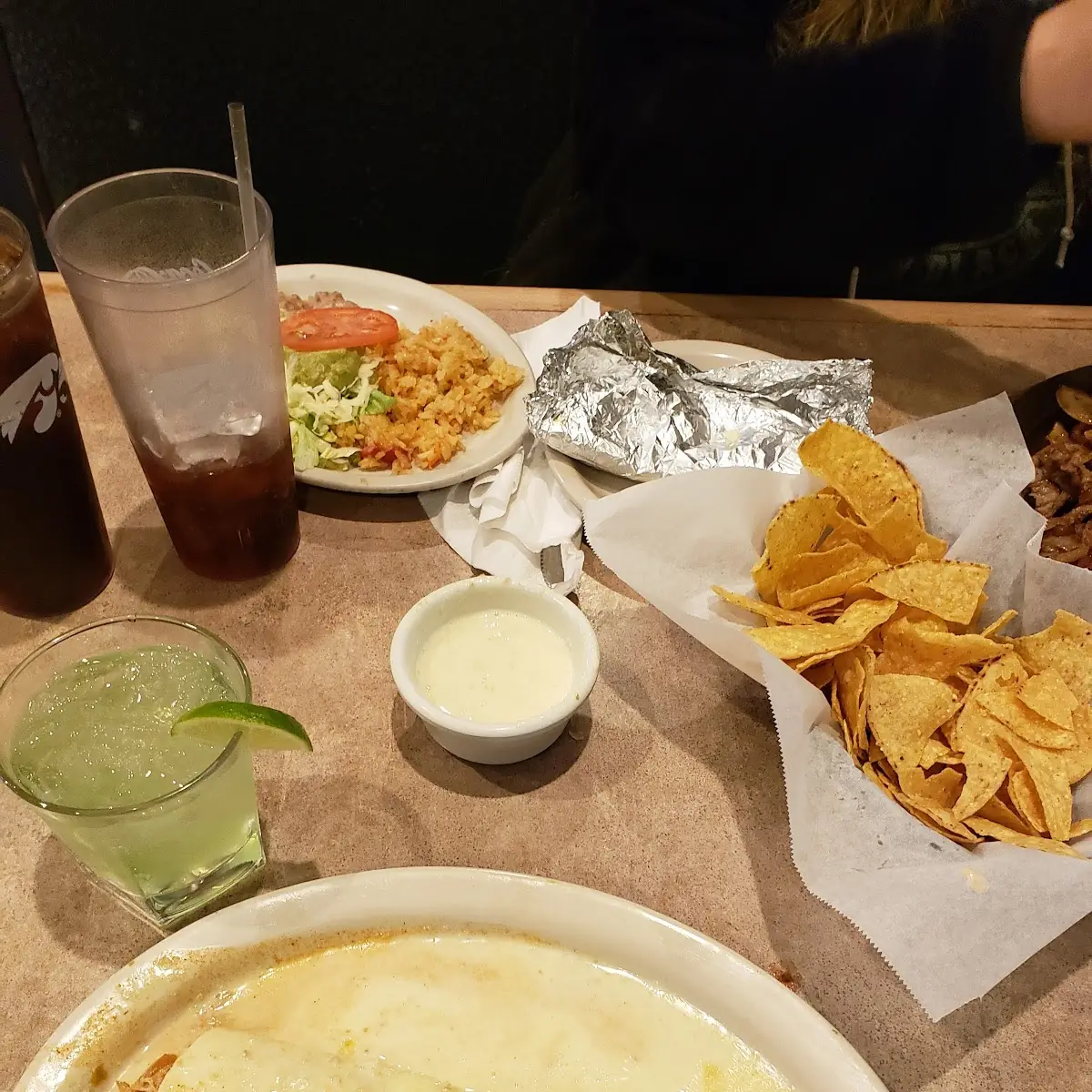 Salsa & Chips Burrito with Queso Dip