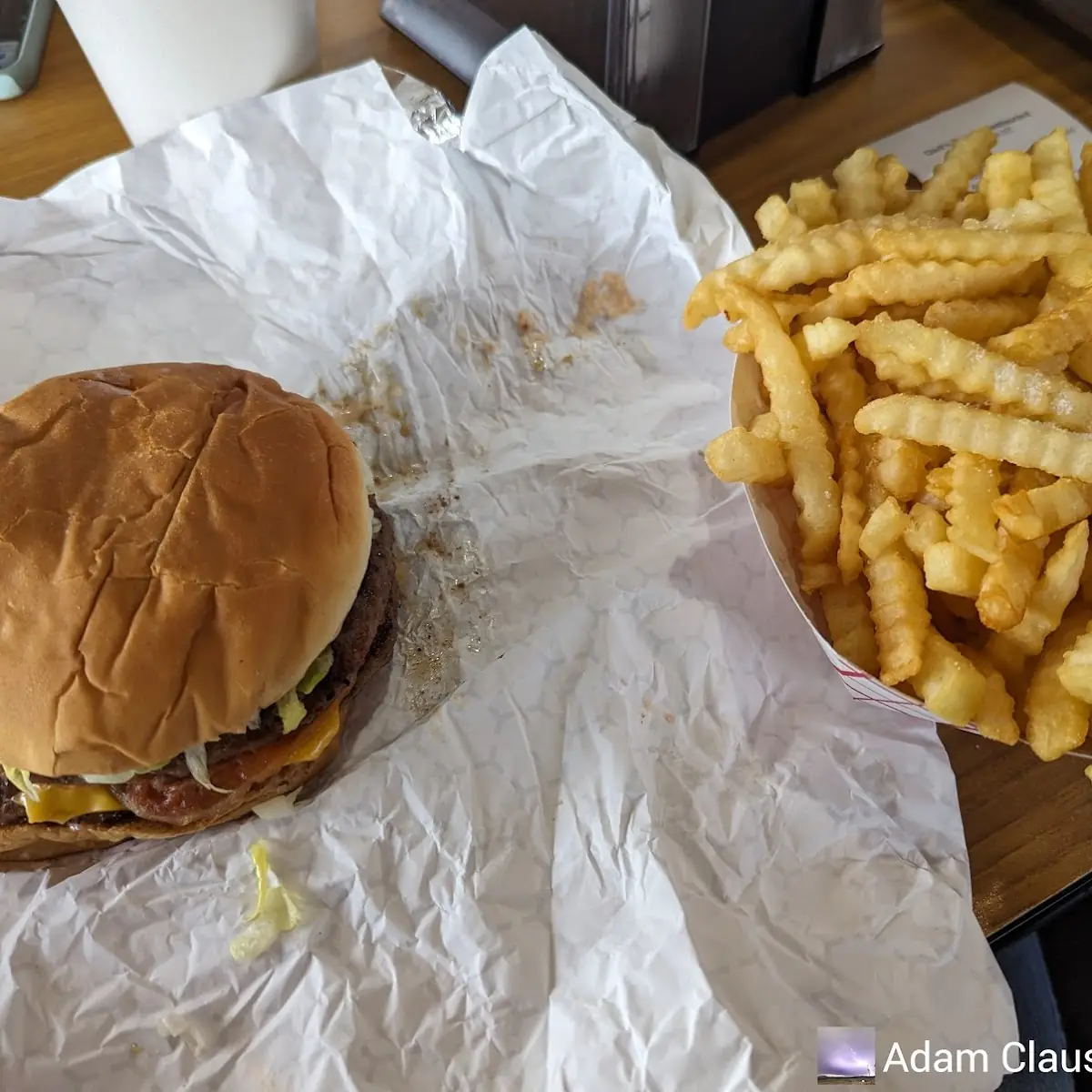 Double Cheeseburger and Fries
