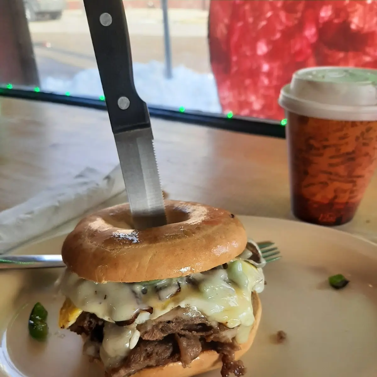 Steak Egg and Cheese Bagels