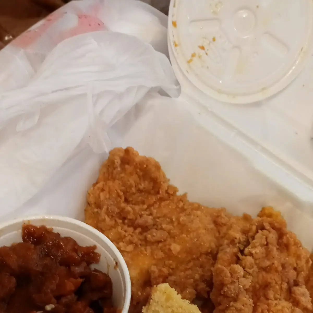 Fried Turkey Chops Mac&Cheese Yams and Cornbread