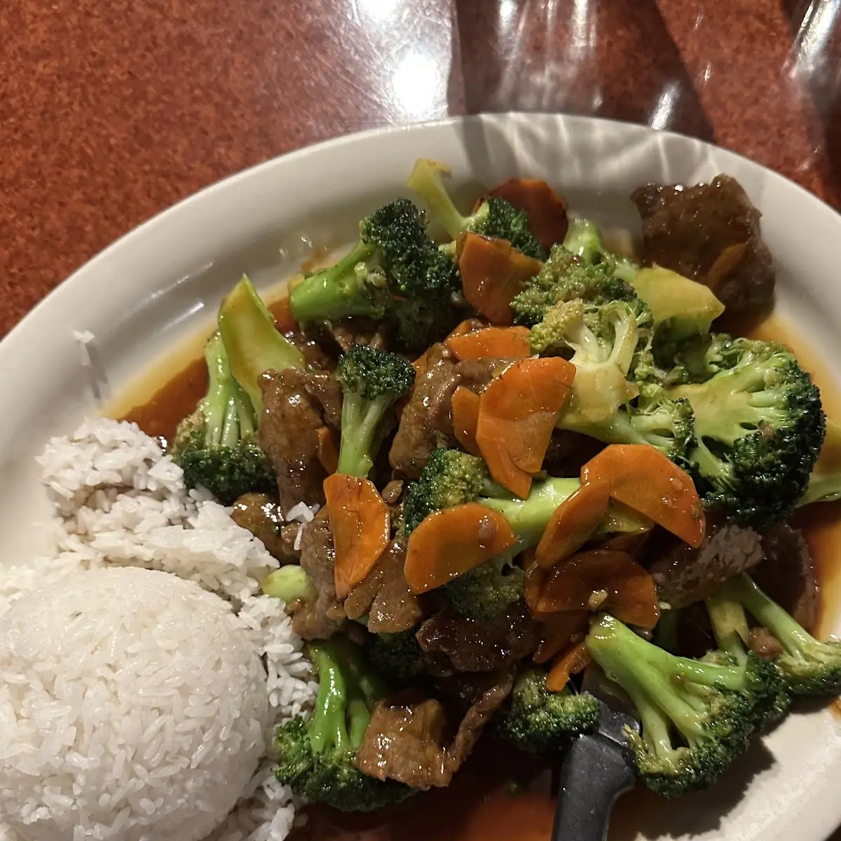 Beef and Broccoli with White Rice