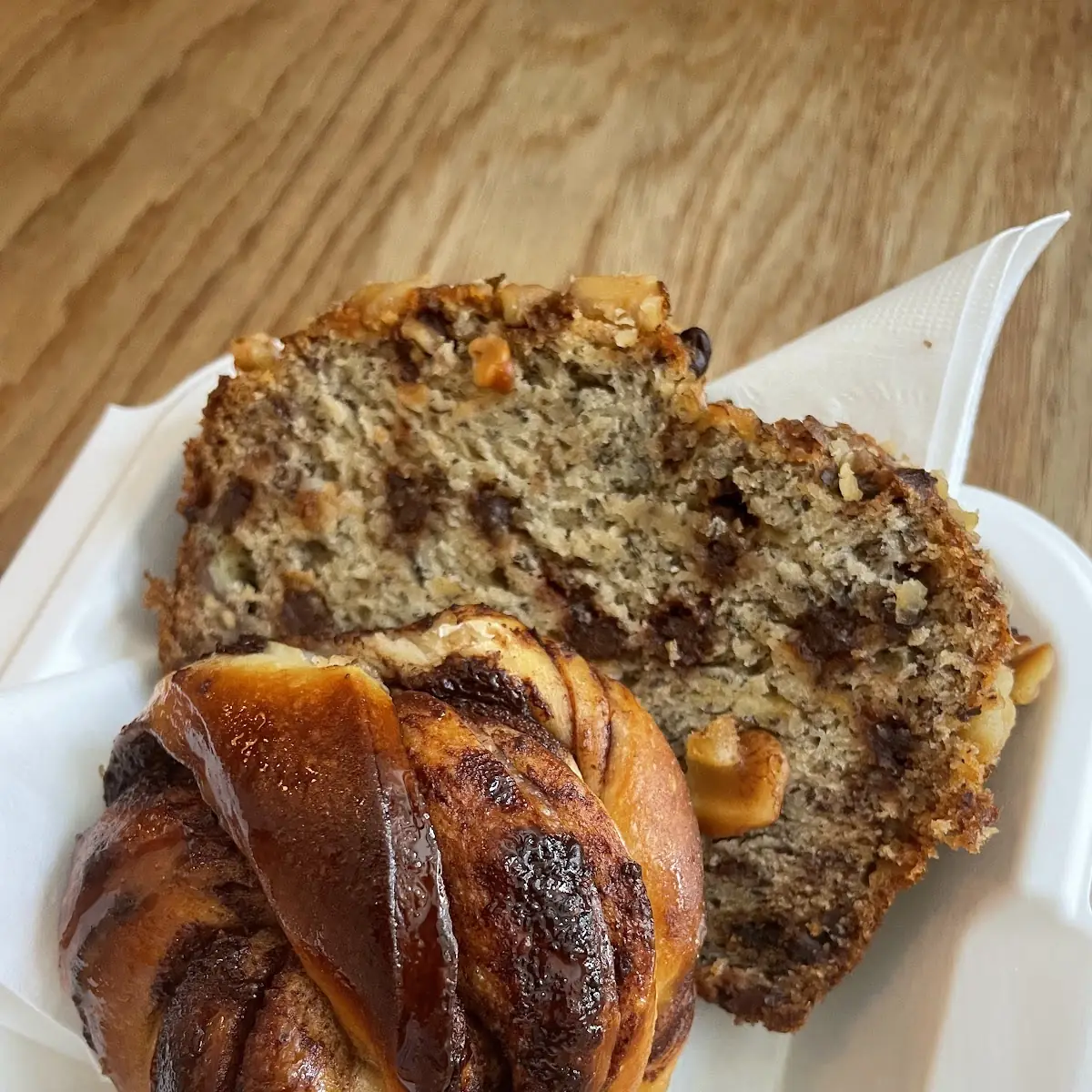 Banana Bread and Cinnamon Roll