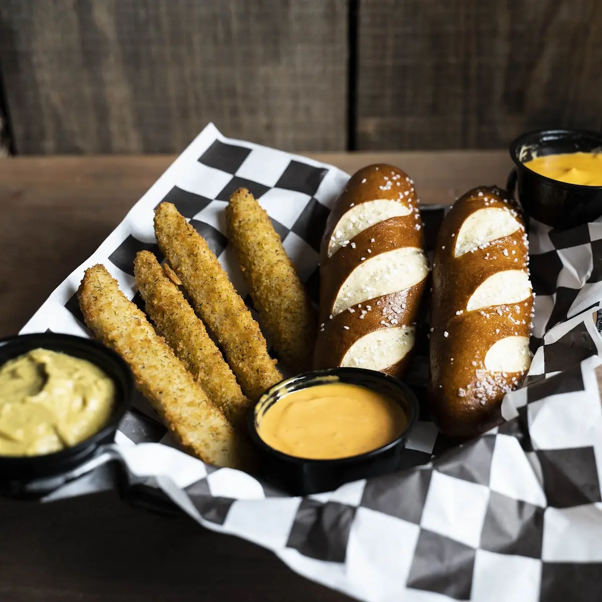 Garlic Parm Fries & Mozzarella Sticks