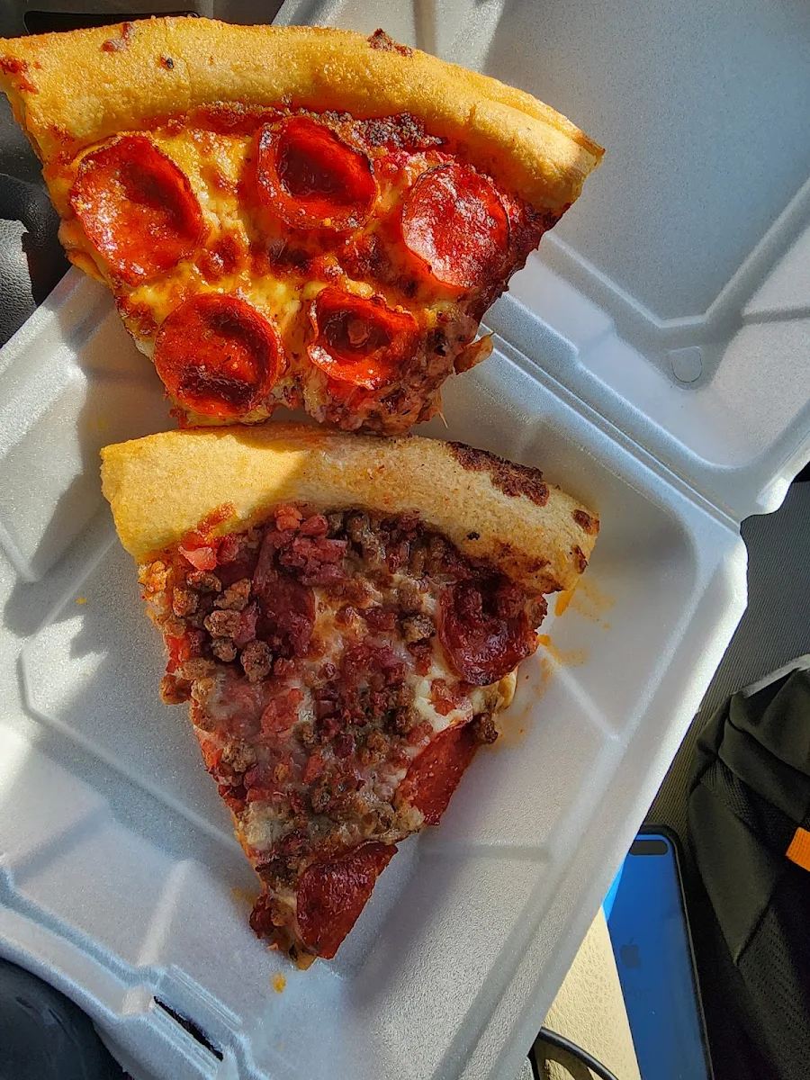 All Meat Pizza Slice