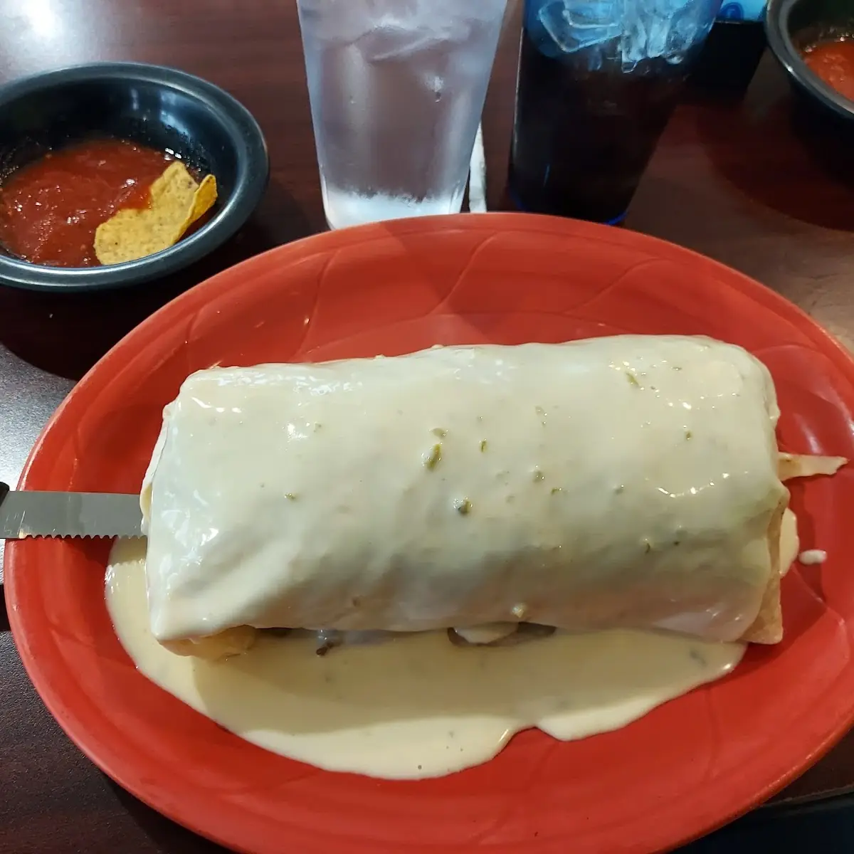 Monster Burrito with Queso