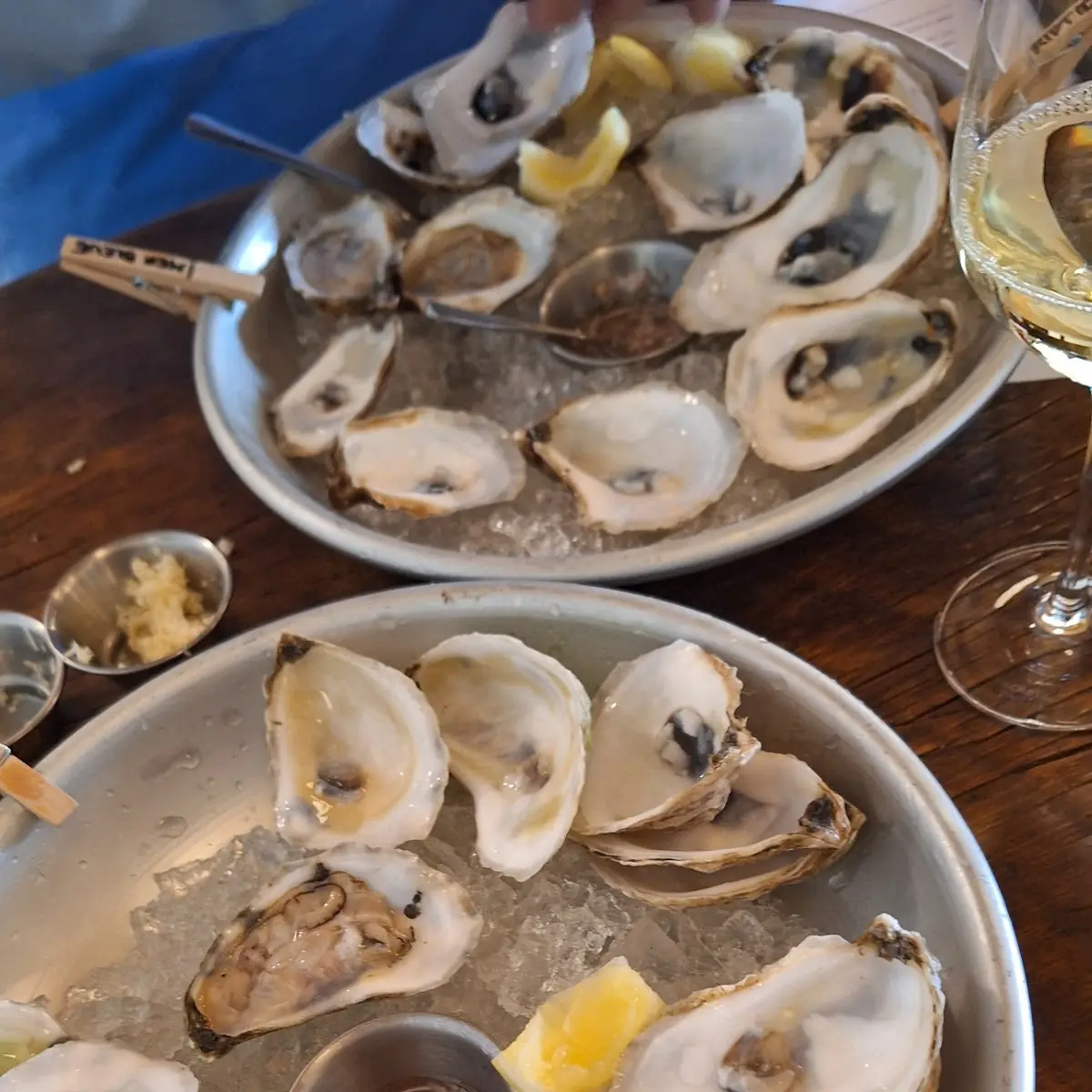 Raw Oysters with Lemon Wedges