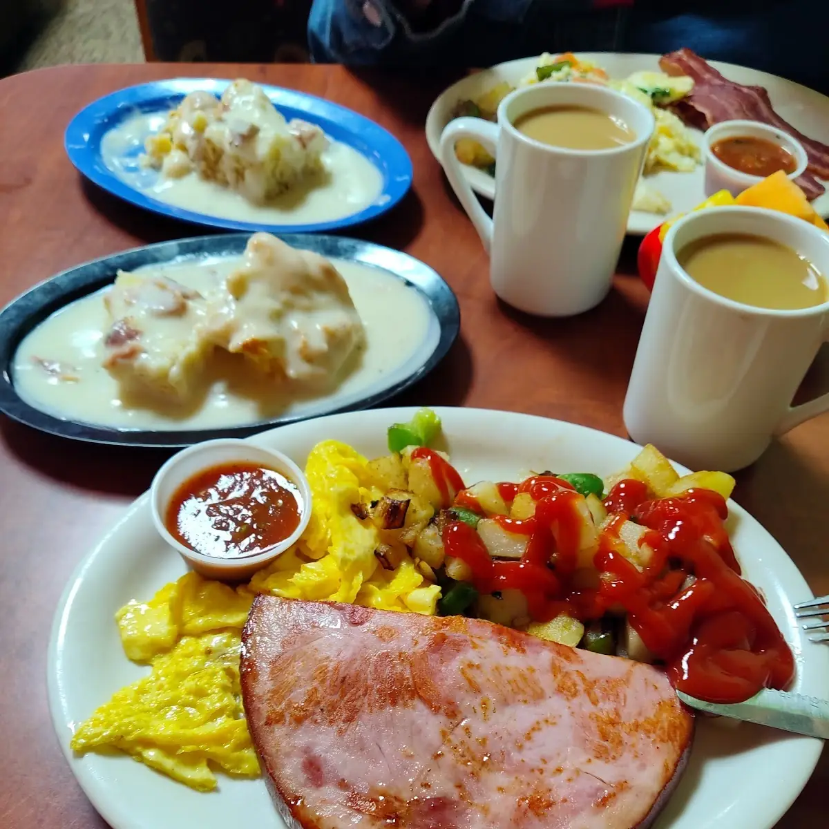 Ham Stake and Eggs Home Fried Potatoes