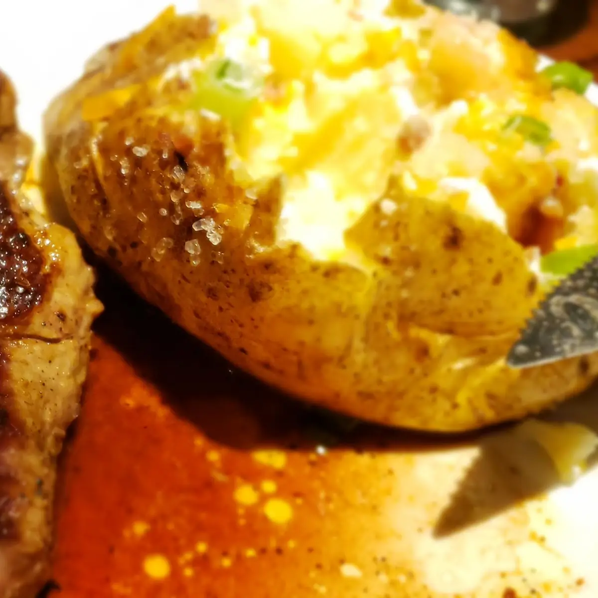 Ribeye Steak with not so Loaded Baked Potato