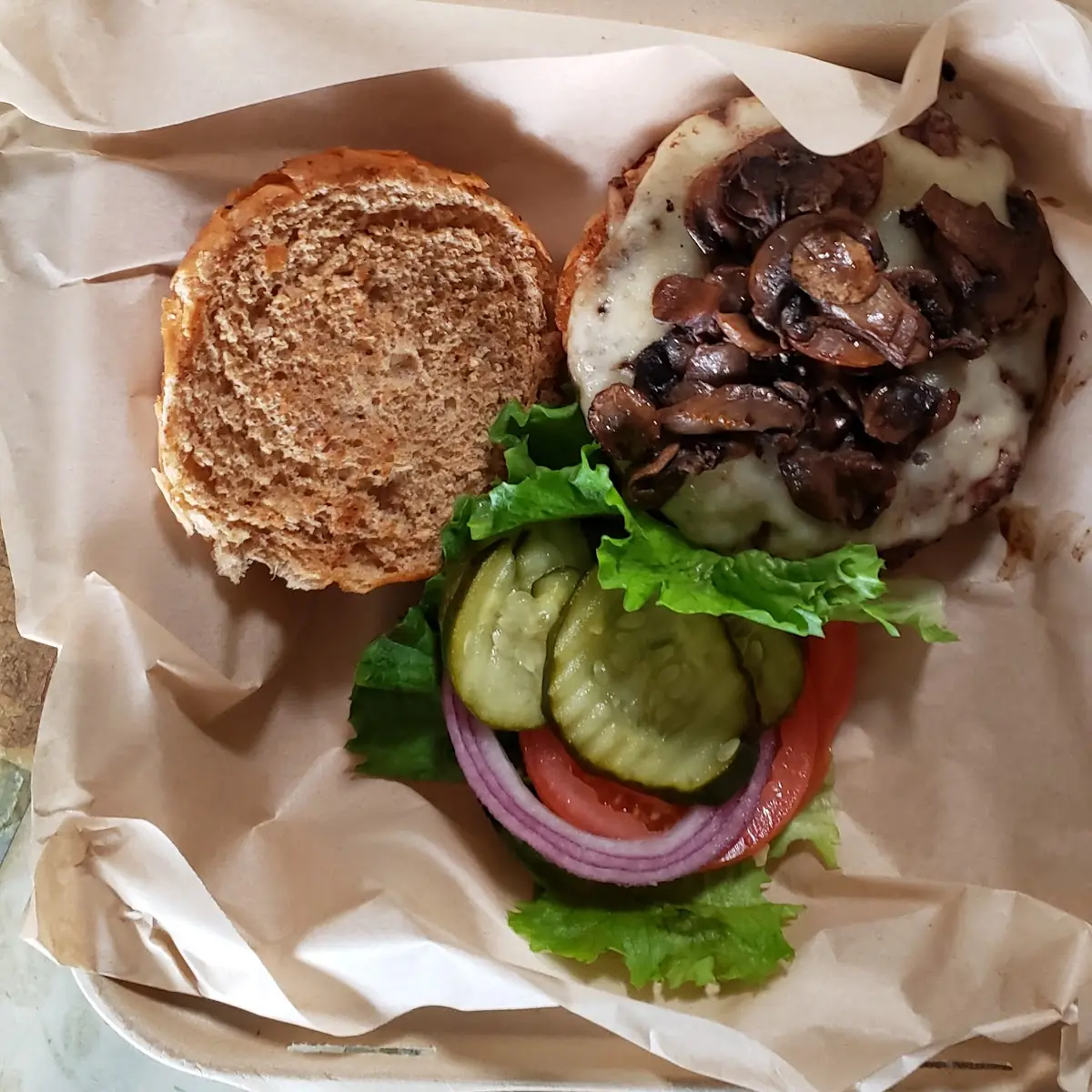 Mushroom Swiss Burger