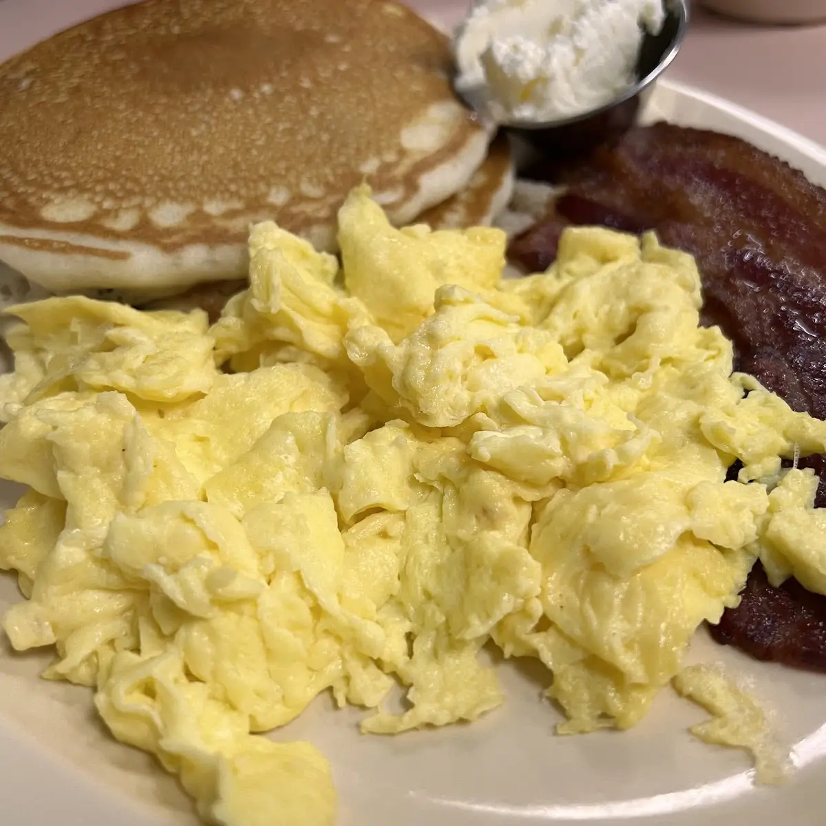 Blueberry Pancakes and Eggs