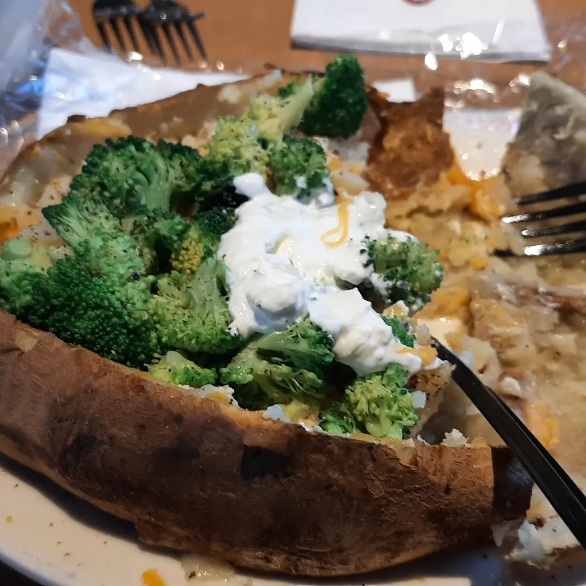 Plain Jane Potato with Side of Steamed Broccoli
