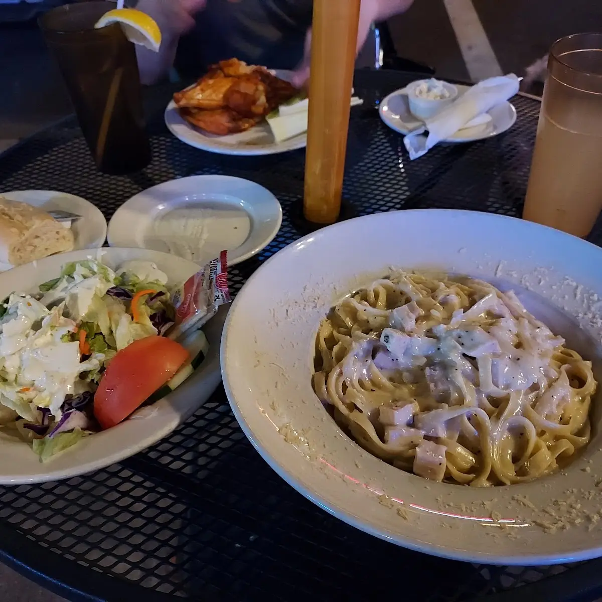 Alfredo Pasta and Ceasar Salad
