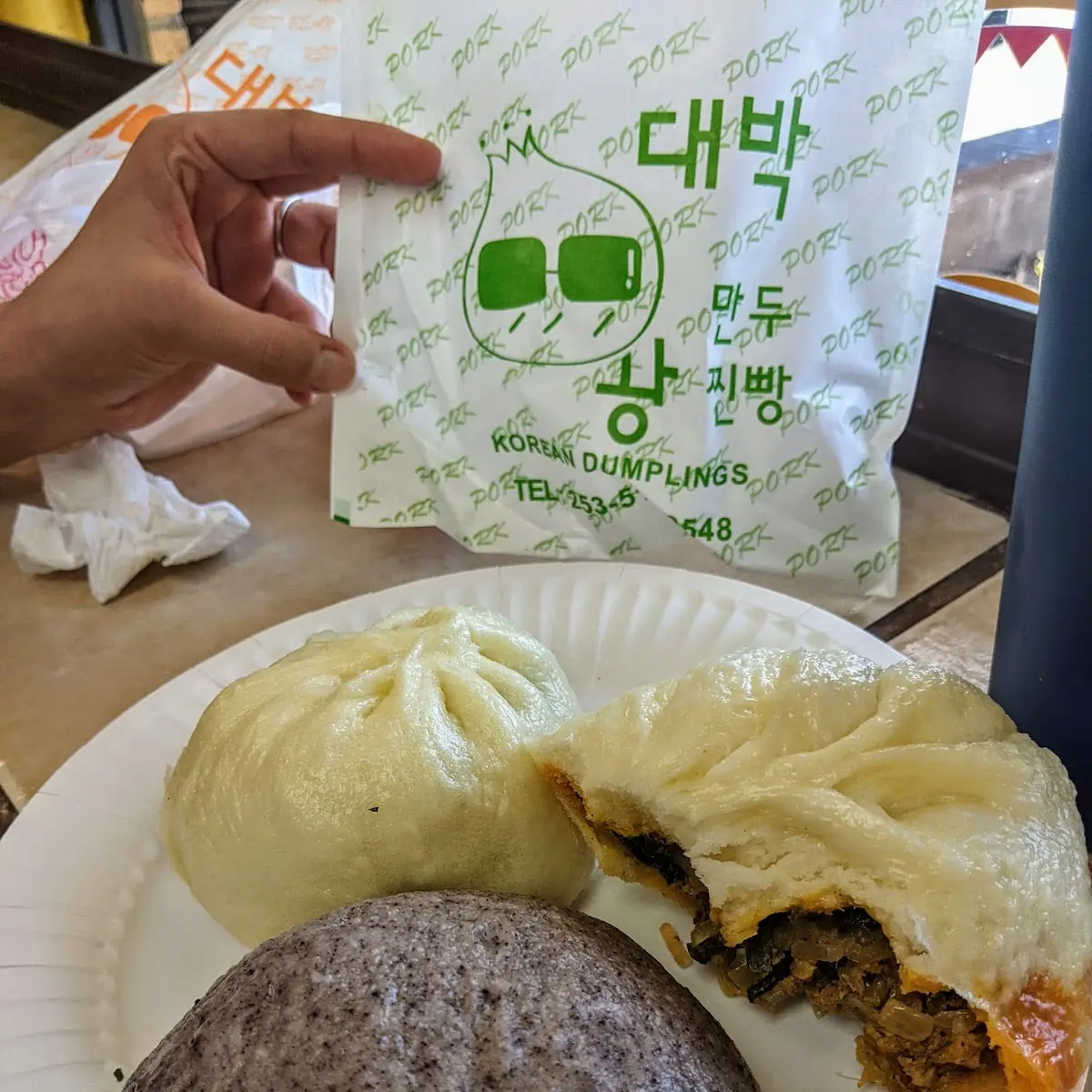 Pork Dumpling Kimchi Pork Dumpling and Black Bean Bun