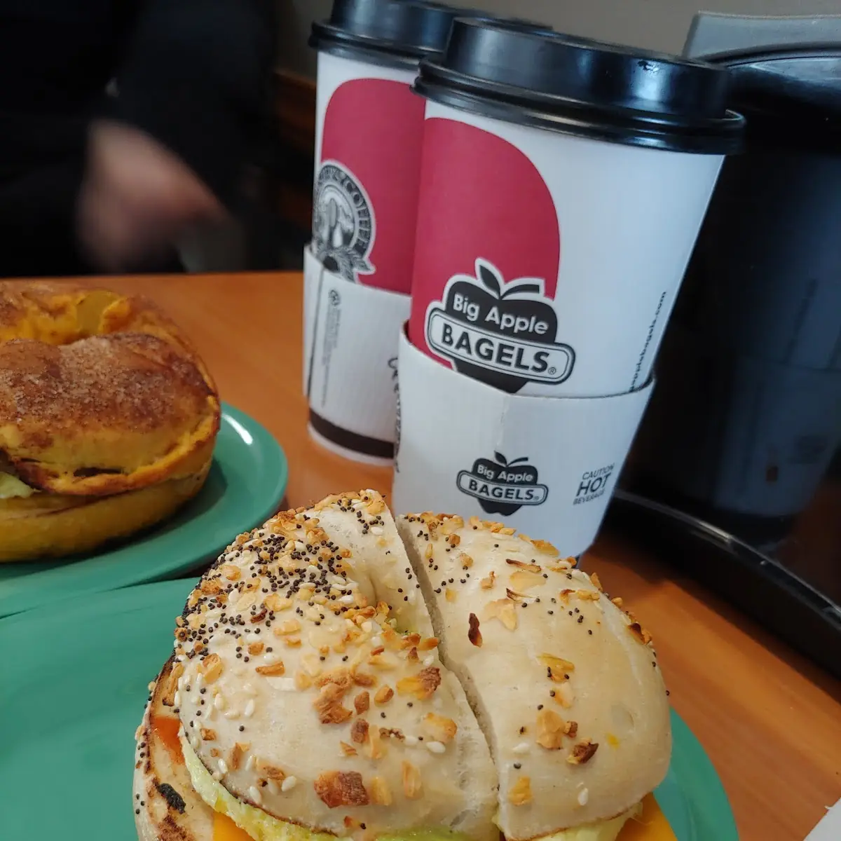 Breakfast Ranchero Sandwich on Everything Bagel