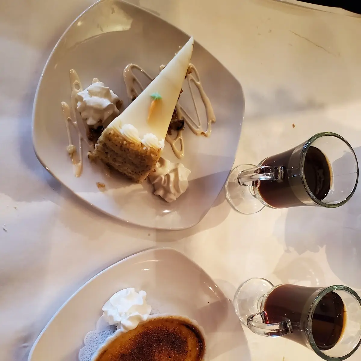 Cheese Cake and Creme Brulee