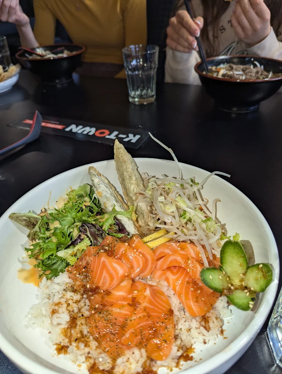 Fresh Salmon Deopbap, K-Town Sushi & Grill