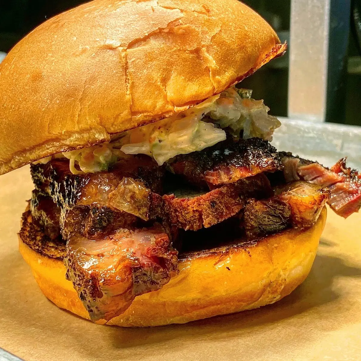 Sliced Brisket Sandwich
