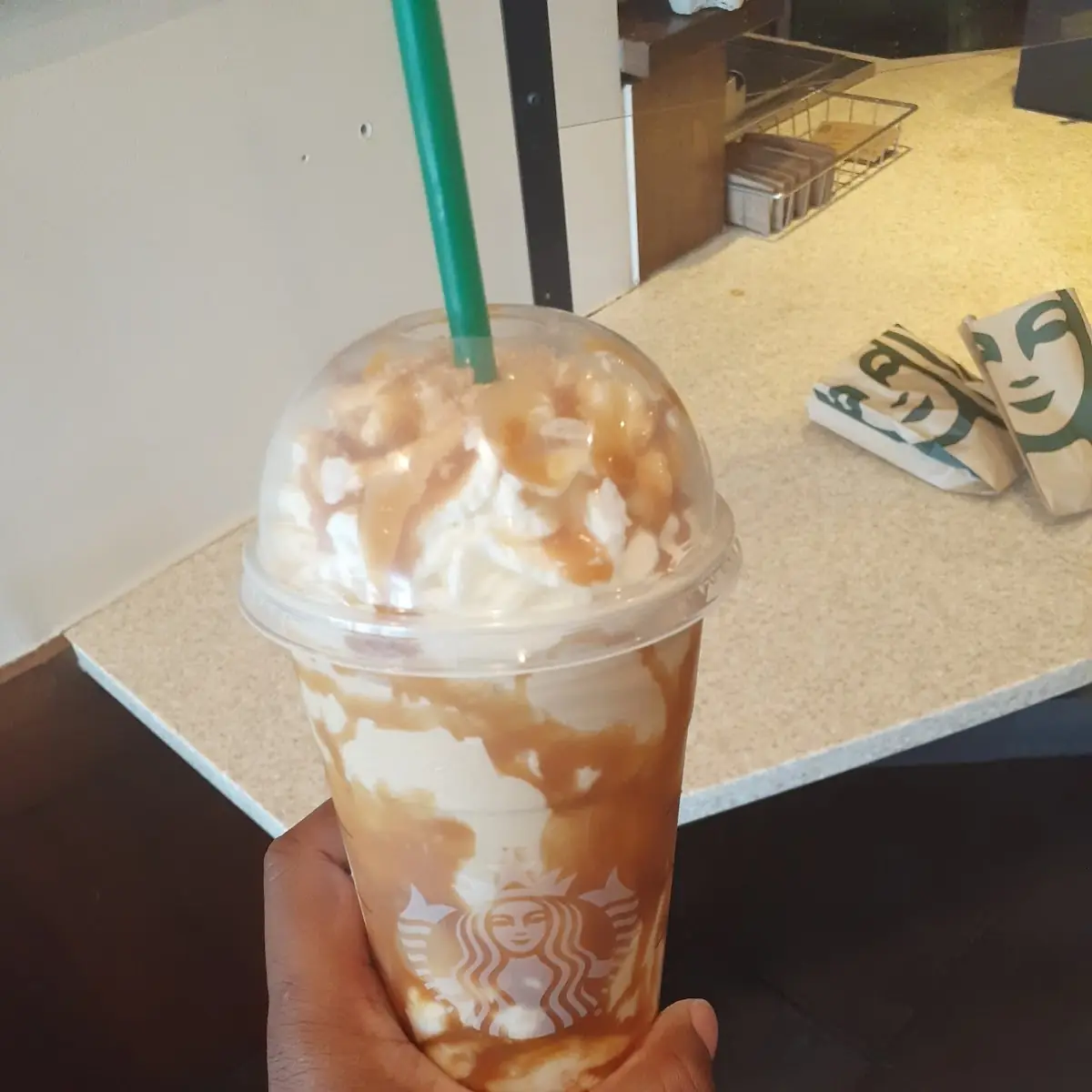 Caramel Frappe with Heavy Cream