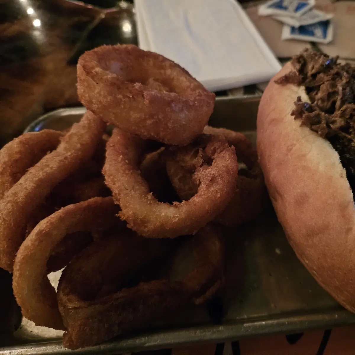 Cheesesteak and Onion Rings