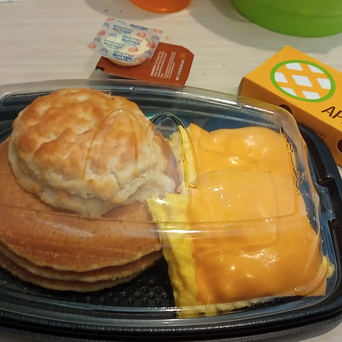 Hotcakes Scrambled Eggs with American Cheese