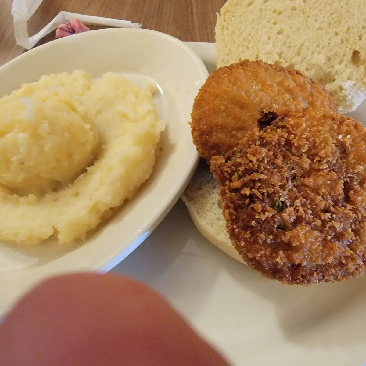 Crab Cake Sandwich and Mashed Potatoes