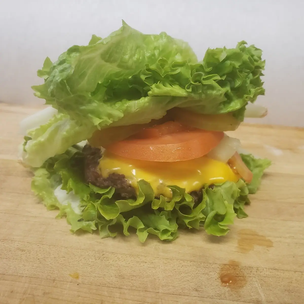 Burger with Lettuce Wraps