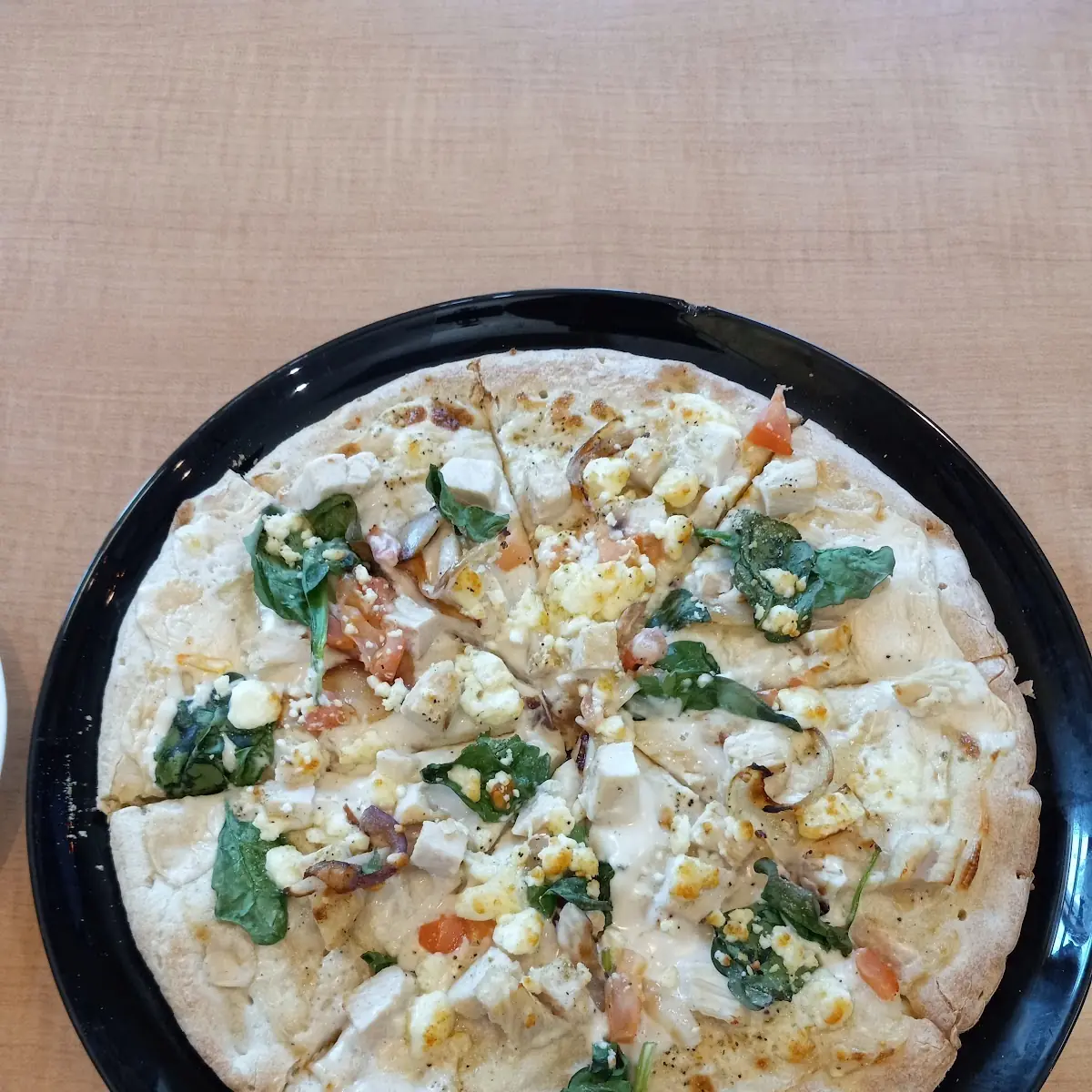 Spinach and Feta w Chicken Pizza