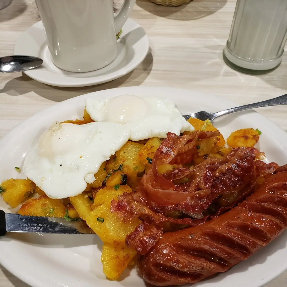 Chorizo Bacon Eggs and Home Fries