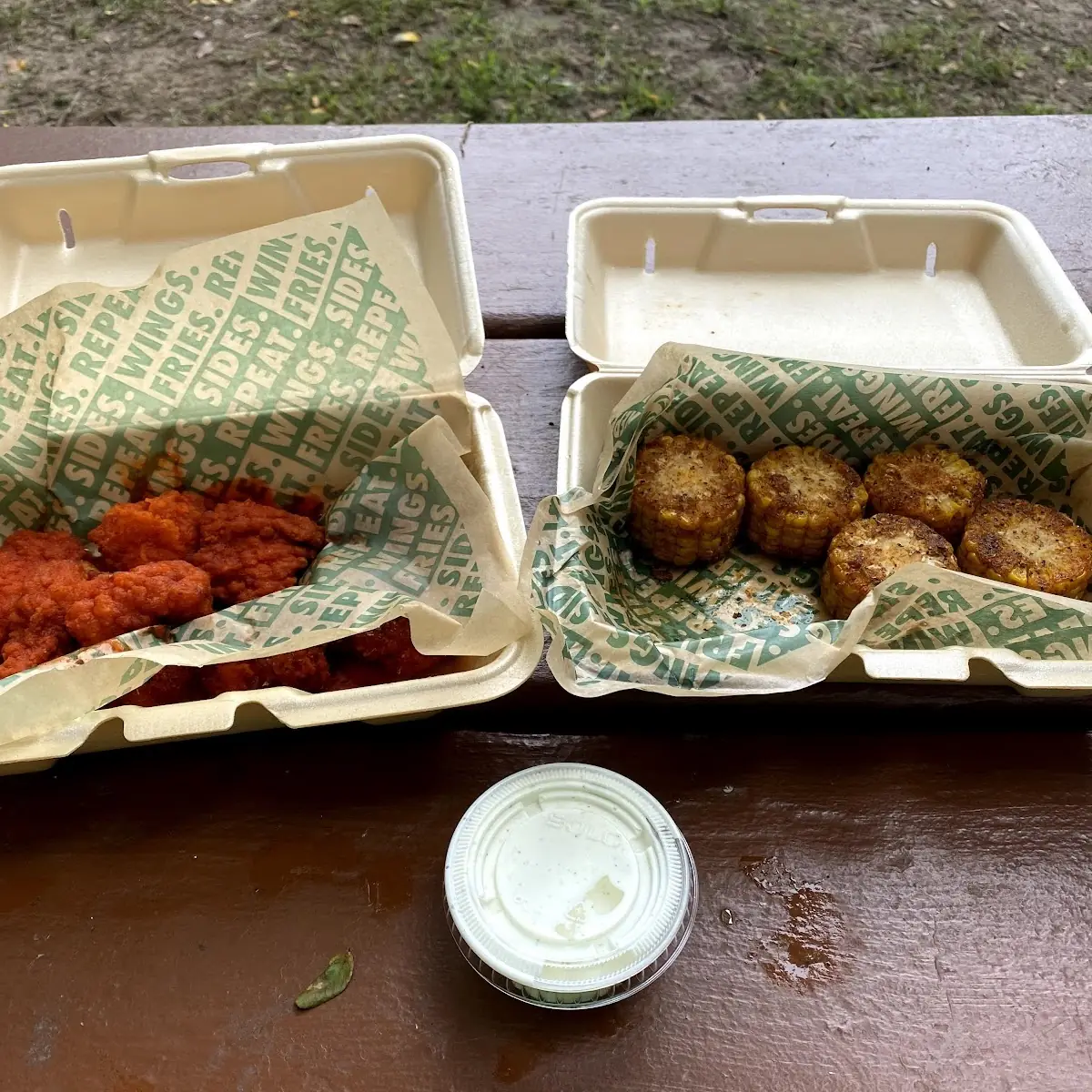 Boneless Wings and Cajun Corn
