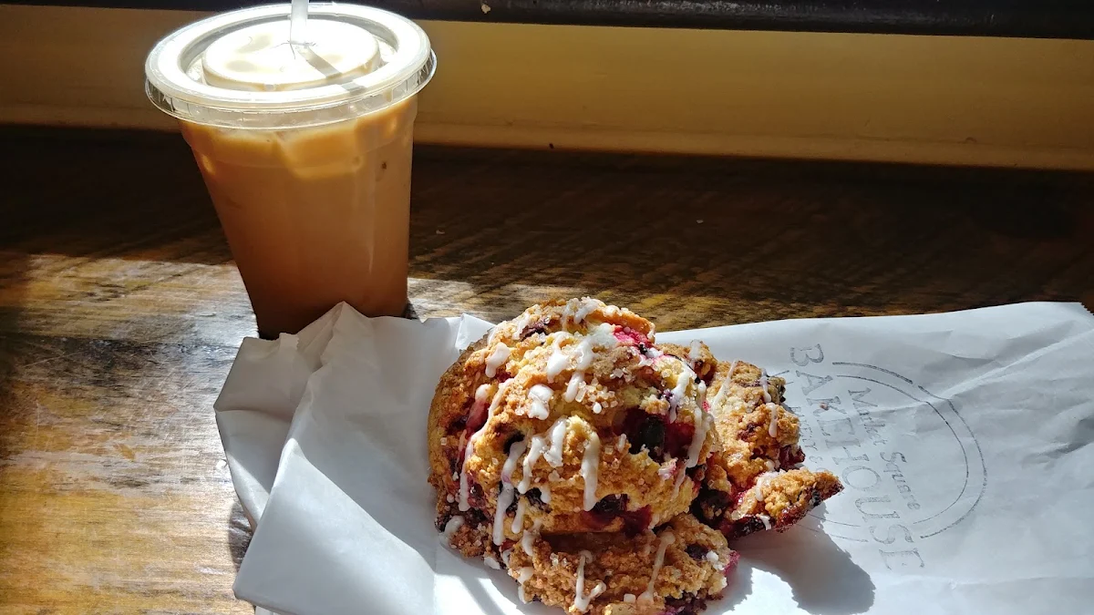 Honey Lavender Latte and Mixed Berry Scone