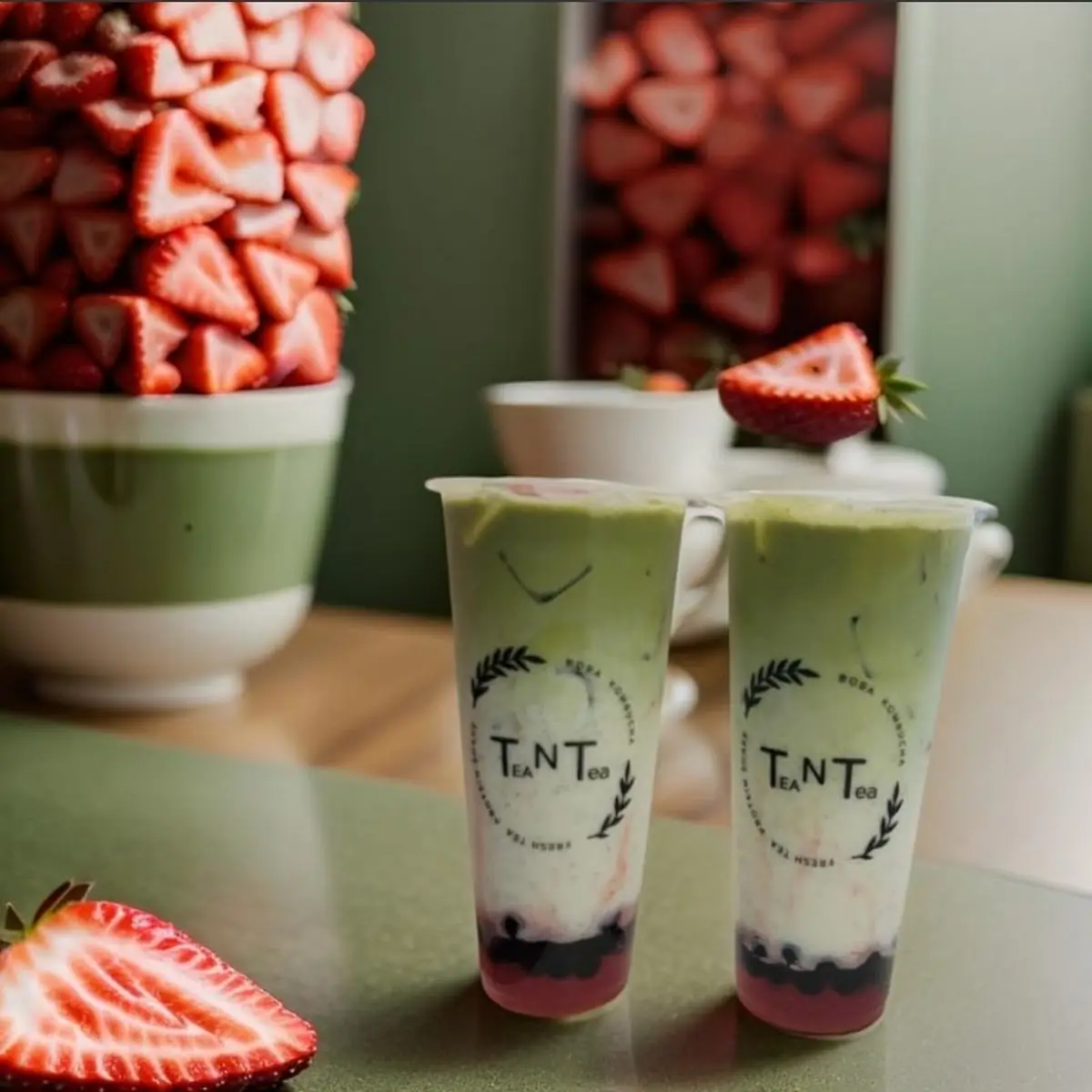 Strawberry Matcha Latte