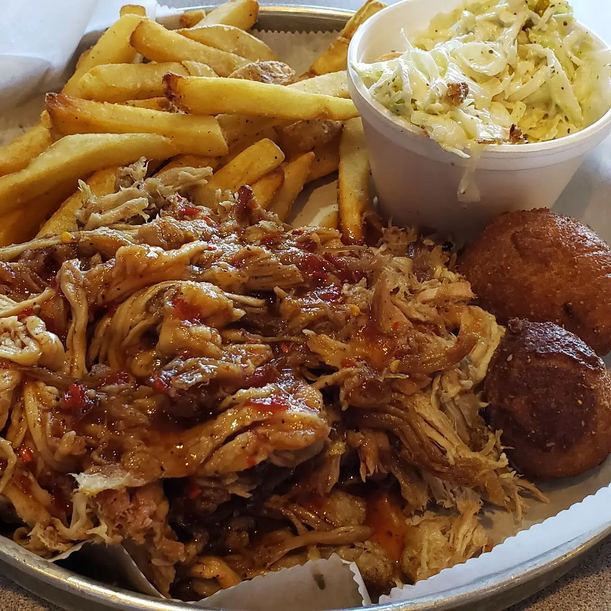 Pulled Smoked Chicken Sandwich with Red Slaw