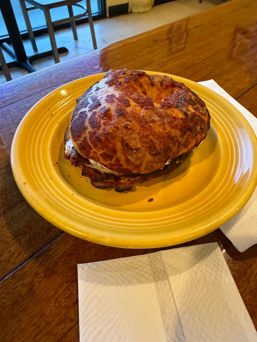 Pizza Bagel with Cream Cheese