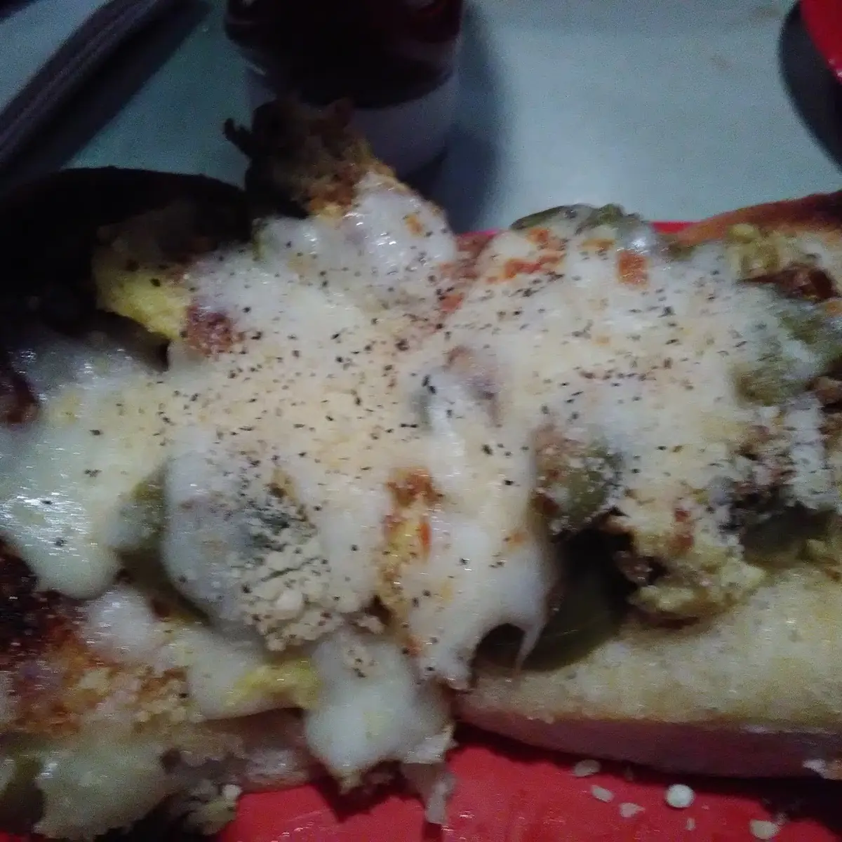 Pepper and Egg on Garlic Bread