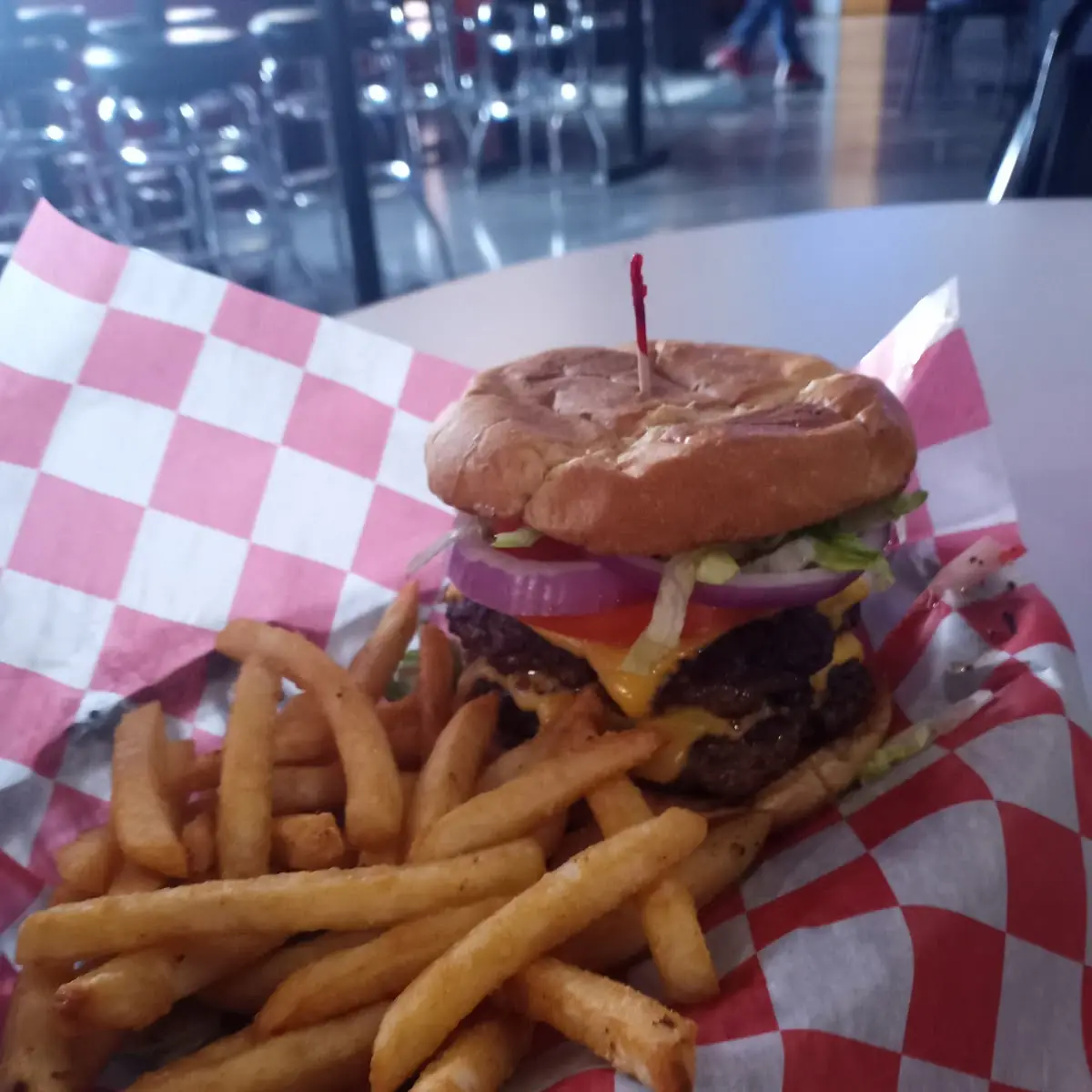 Double Cheese Burger and Fries